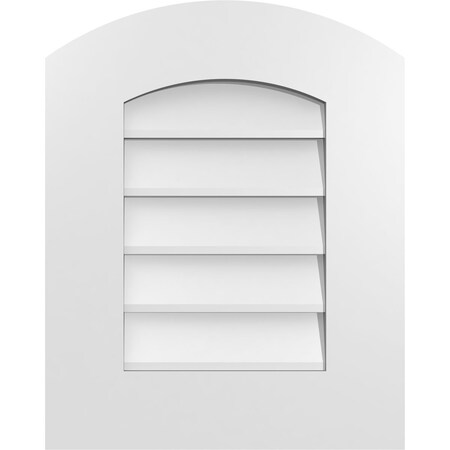 Ekena Millwork Arch Top Surface Mount PVC Gable Vent: Functional, w/ 3-1/2"W x 1"P Standard Frame, 16"W x 20"H GVPAR16X2001SF